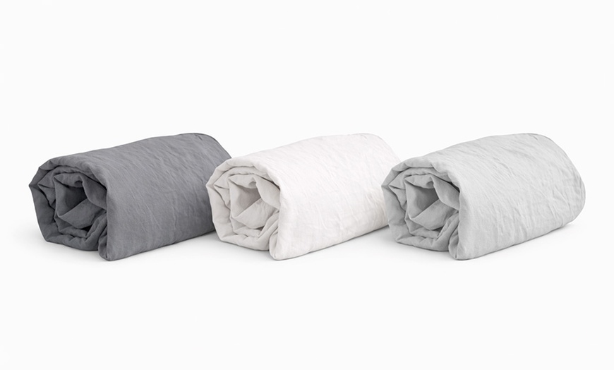 Image 3: Lot de 3 draps-housse en microlavée