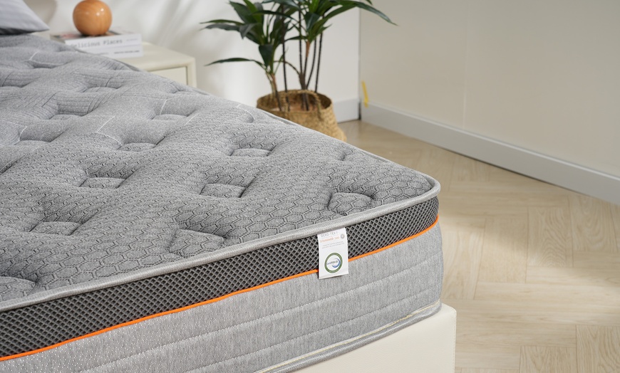 Image 6: Gude Night 25Cm Thick Grey Colour Hybrid Pocket Sprung Foam Mattress