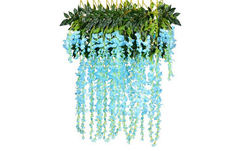 Image 4: 12 Artificial Wisteria Flowers