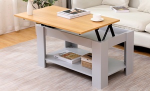 Lift-Up Top Coffee Table with Storage Shelf