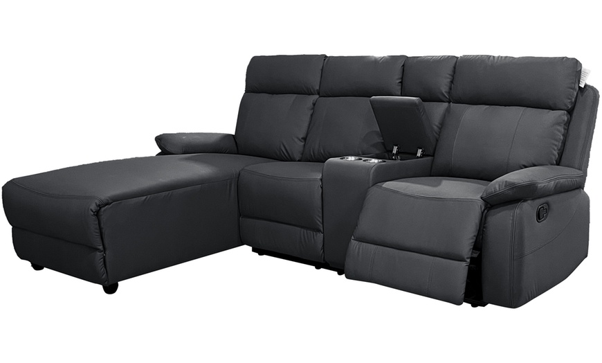 Image 5: DS Living Sorento 3 Seater Leather Corner Reclining Sofa