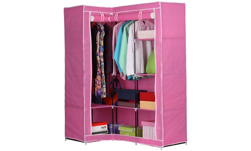 Image 4: Corner Canvas Wardrobe