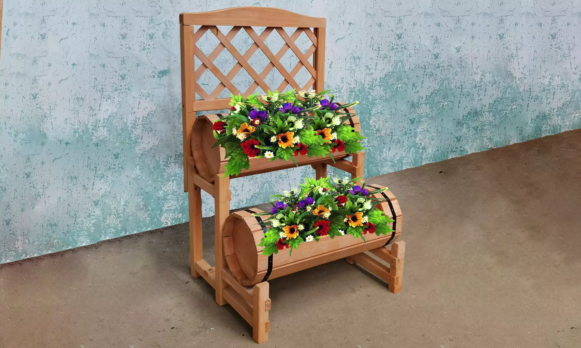 Two-Tier Double Barrel Planter - Primary Image