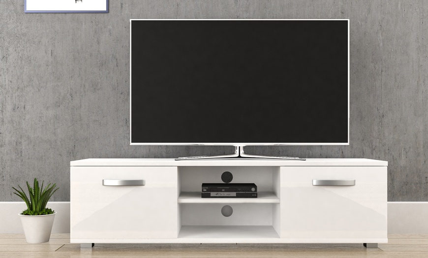 Image 13: Vida Designs Cosmo Two-Door TV Unit with Optional LED