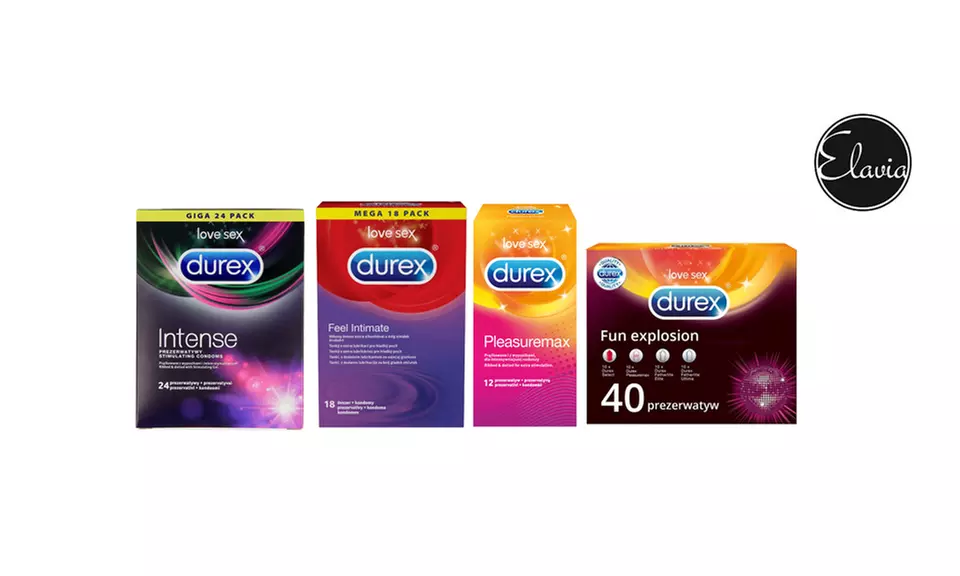 Durex: zestaw żeli (od 29 zł) lub prezerwatyw (od 45 zł) i więcej na Elavia.eu (do -35%) - Primary Image