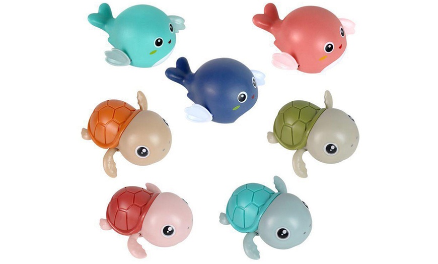 Image 7:  4-Pack Kid's Wind-up Pool Bath Toy Set in Assorted Colours