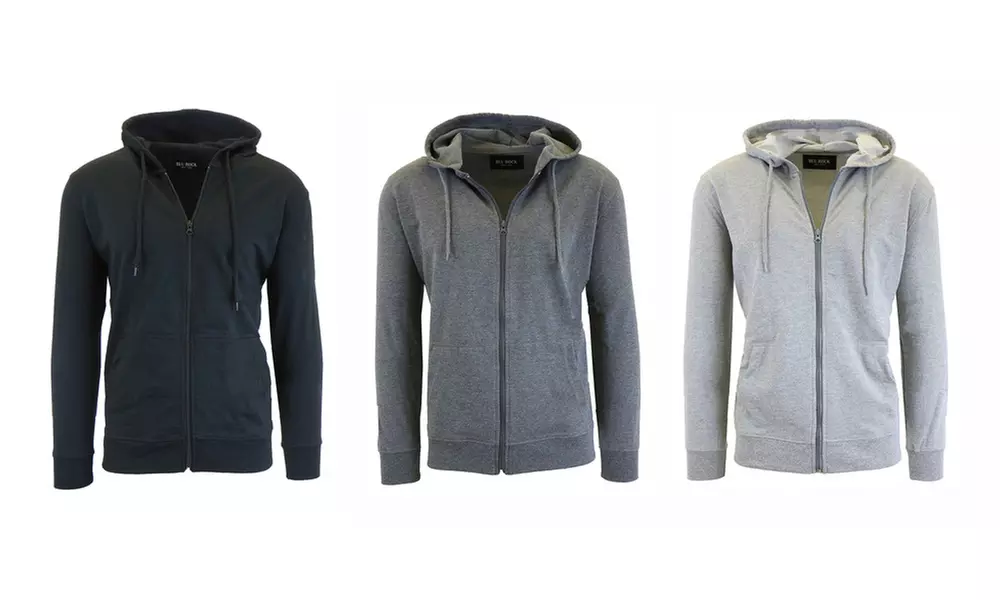 Men's French Terry Lightweight Zip-Up Hoodie (3-Pack) - Second Medium