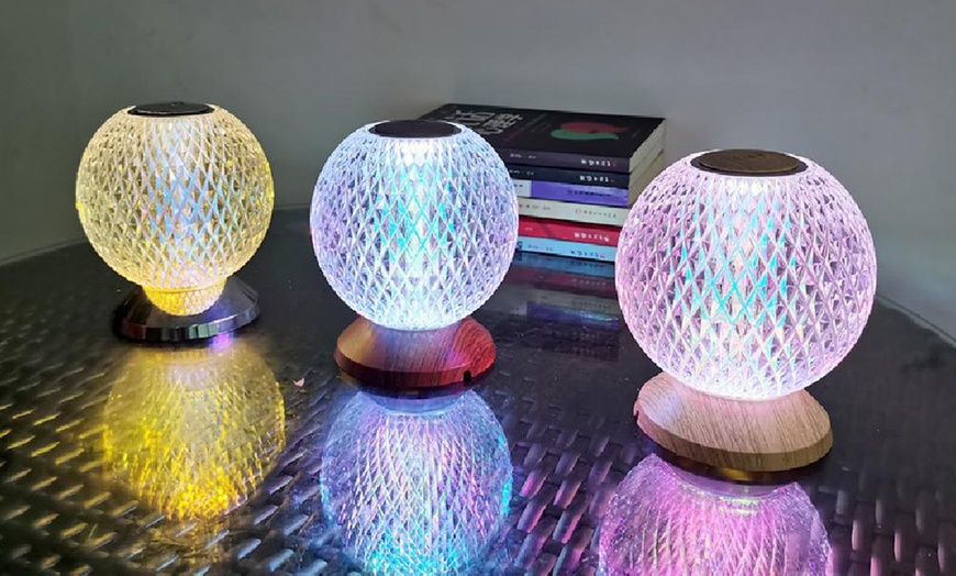 Image 2: Glass Ball USB Desk Lamp with Touch Sensor