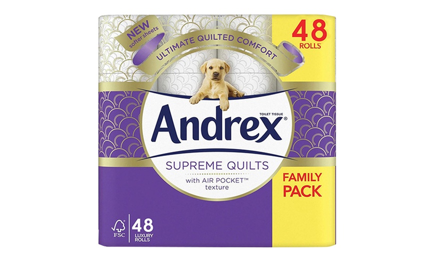 Image 2: 48 or 96 Rolls of Andrex Supreme Quilts Toilet Tissues