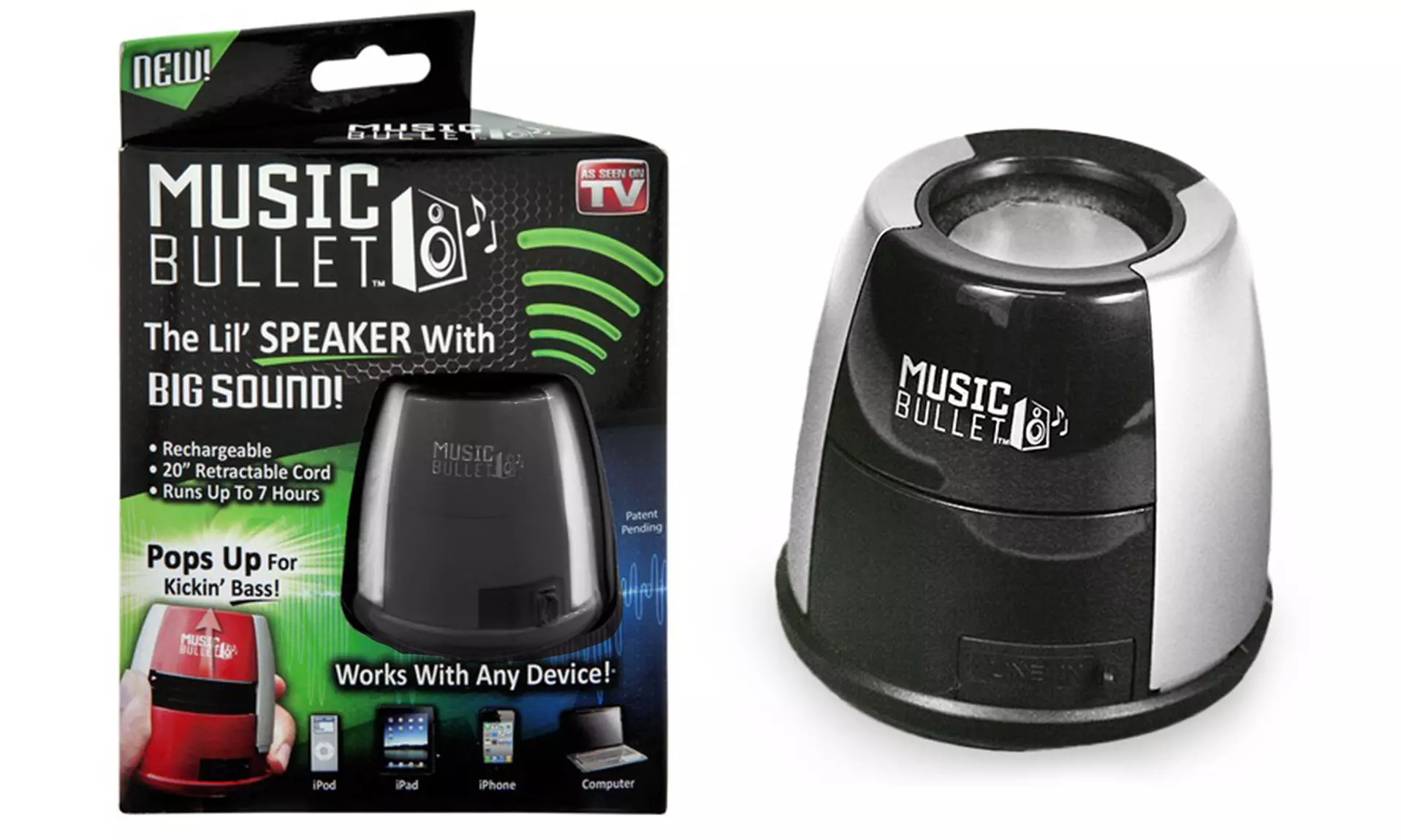 Music Bullet Portable Rechargeable Pop-up Speaker - Second Medium