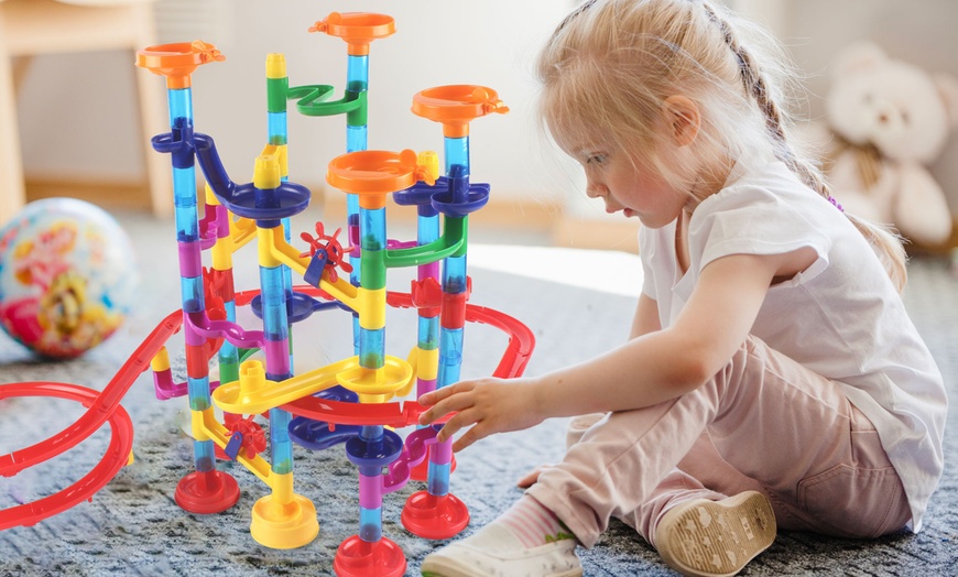 Image 2: Dino Marble Run with Dominoes