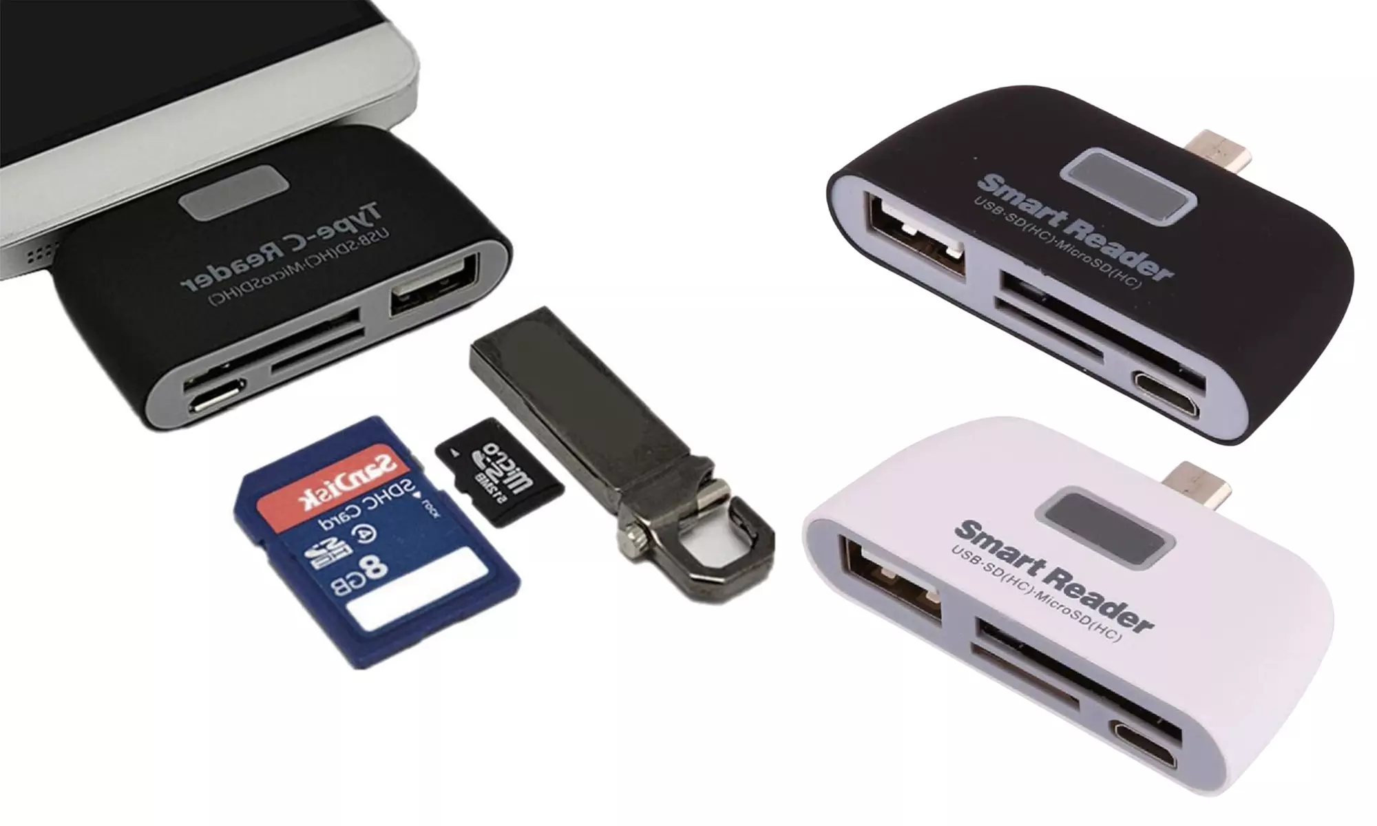 One or Two Multifunctional Smart Four-on-One Type C Adapters - Primary Image