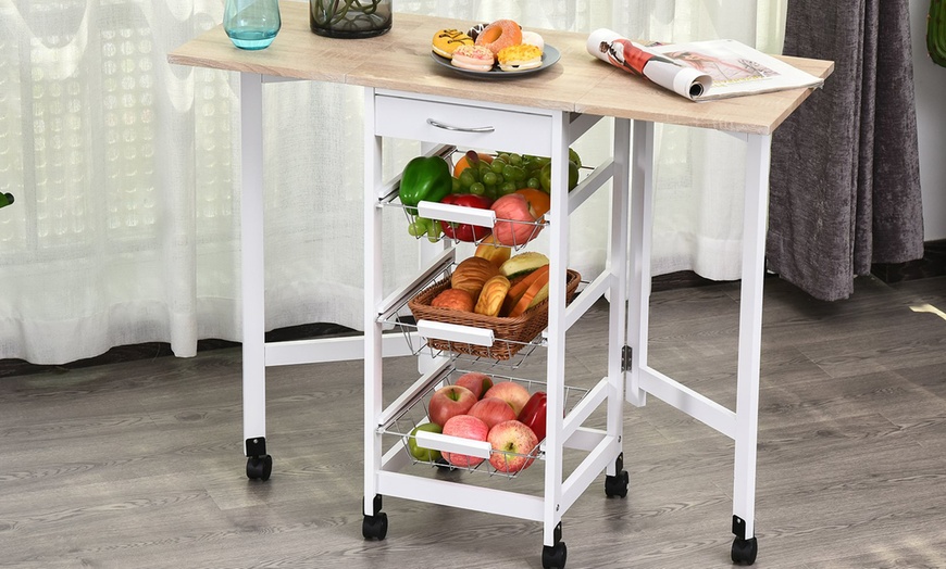 Image 13: HomCom Kitchen Island