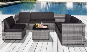  Outsunny Eight-Piece Rattan-Effect Garden Furniture 