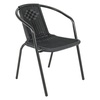Image 2: Four Packs of Outdoor Patio Metal Wicker Stackable Dining Chairs 