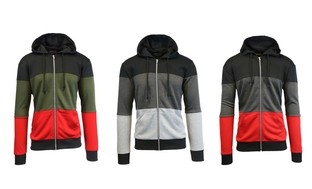 Men's Color-Block Zip-Up Hoodie