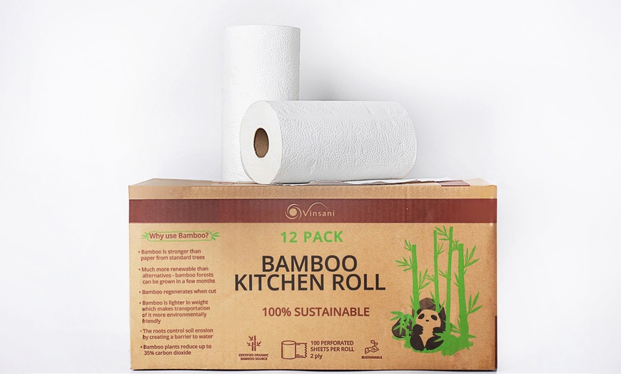 Image 2: 12 Rolls of Bamboo Kitchen Towels