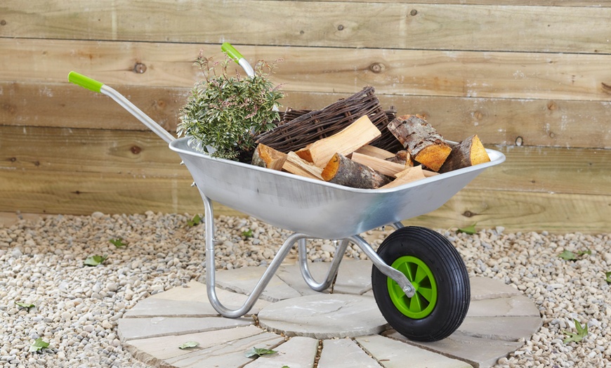 Image 1: 65-Litre Wheelbarrow with Galvanised Pneumatic Tyre