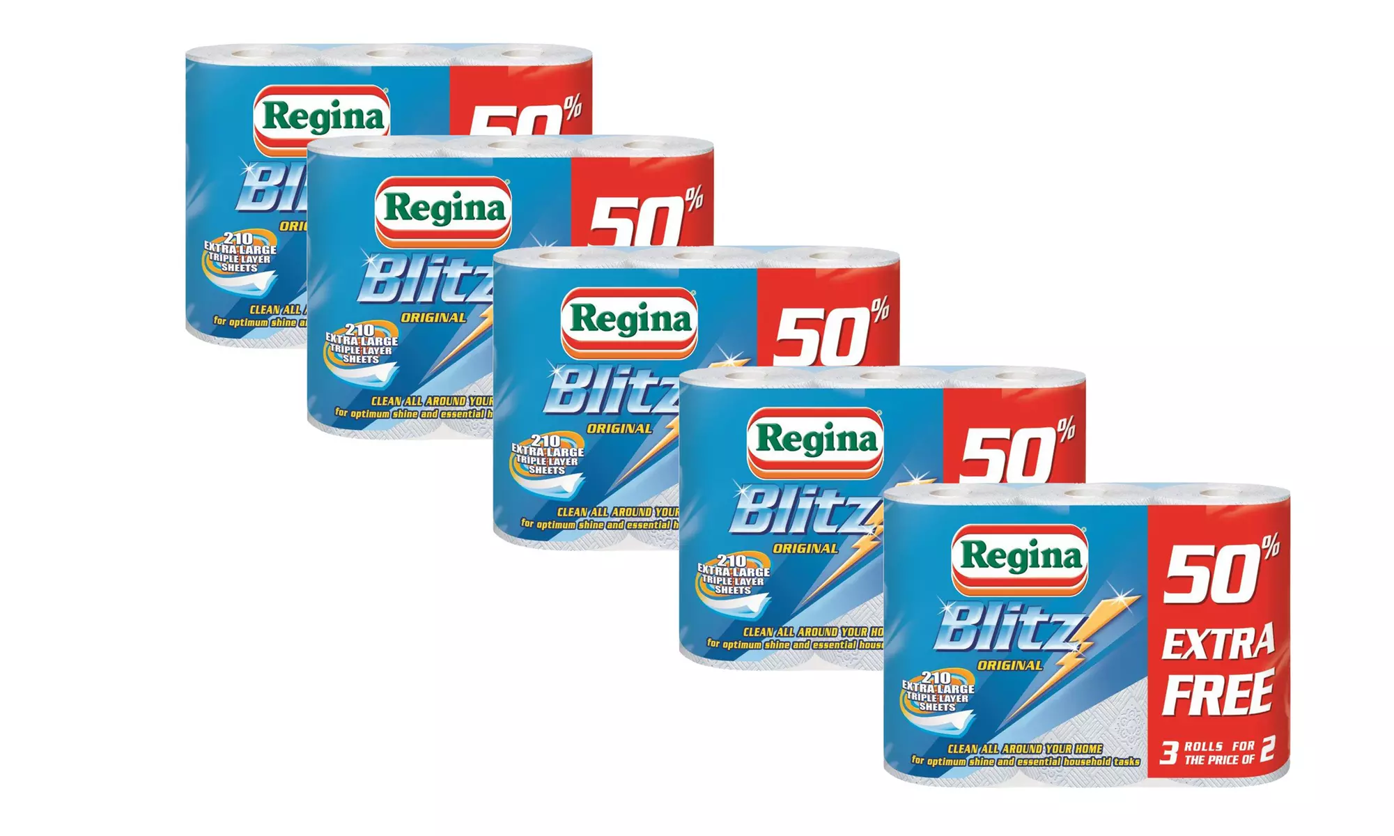 Up to 24 Rolls of Regina Extra-Large Blitz Kitchen Towels - Second Medium