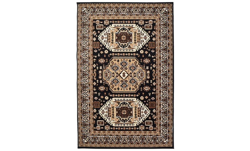 Image 2: Texas Black Traditional Kandhara Rug