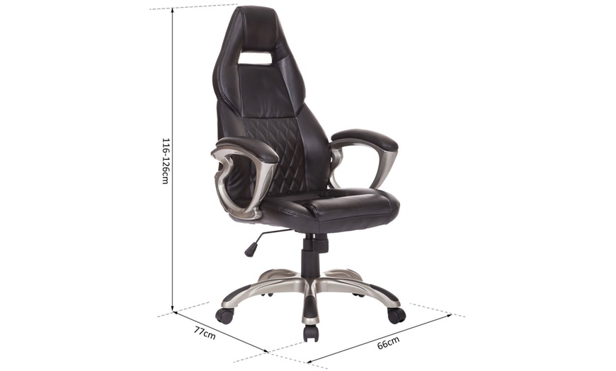 Image 6: Homcom Swivel Desk Chair