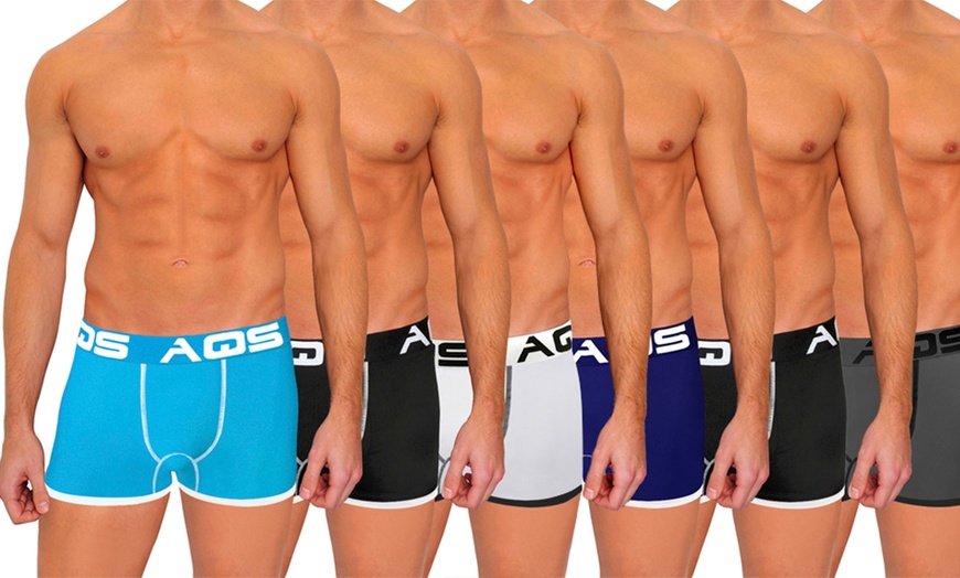 Image 2: Six-Pack AQS Men's Boxer Briefs