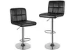 Set of Two Swivel Height Adjustable Bar Stool Chairs with Backrests - Second Medium