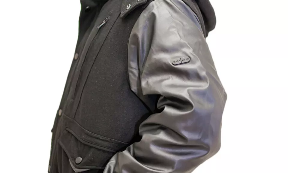 Rocawear Men's Wool-Blend Varsity Jacket with Faux Leather Sleeves - Second Medium