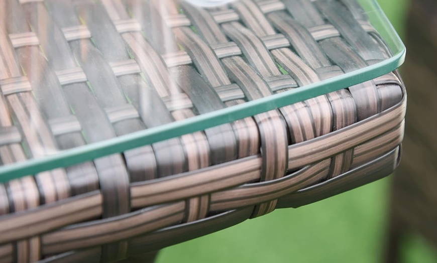 Image 4: Outsunny Three-Piece Outdoor Rattan-Effect Bistro Set 