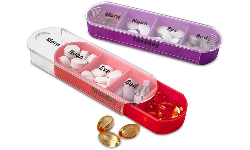 Image 5: One or Two 28-Grid Weekly Pill Boxes