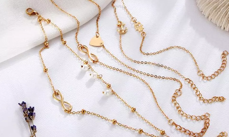 1 ou 2 sets de 5 bracelets de cheville - Primary Image