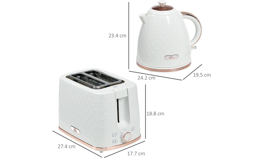 Image 24: HomCom Kettle and Two-Slice Toaster Set