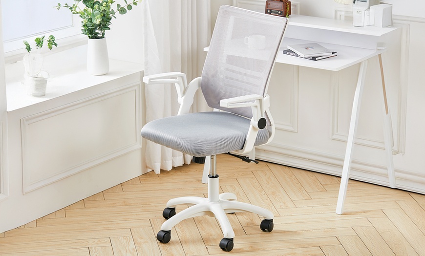 Image 1: Office Desk Mesh Swivel Chair Computer Ergonomic Chair