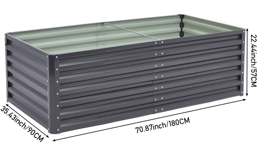Image 9: Elevated Open Bottom Sectioned Metal Garden Bed
