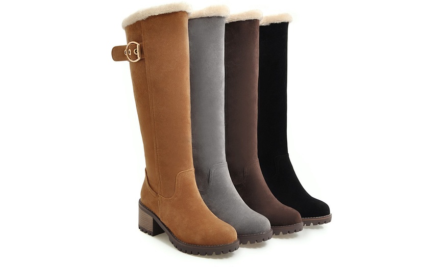 Image 1: Women's Warm Tall Shaft Boots 