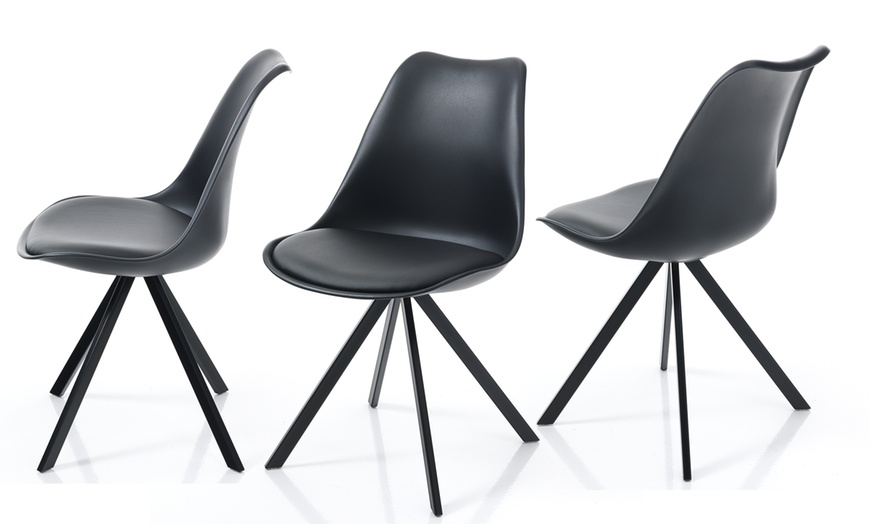 Image 2: Oresteluchetta Lot de 4 chaises avec sièges rembourrés SMART SLIM