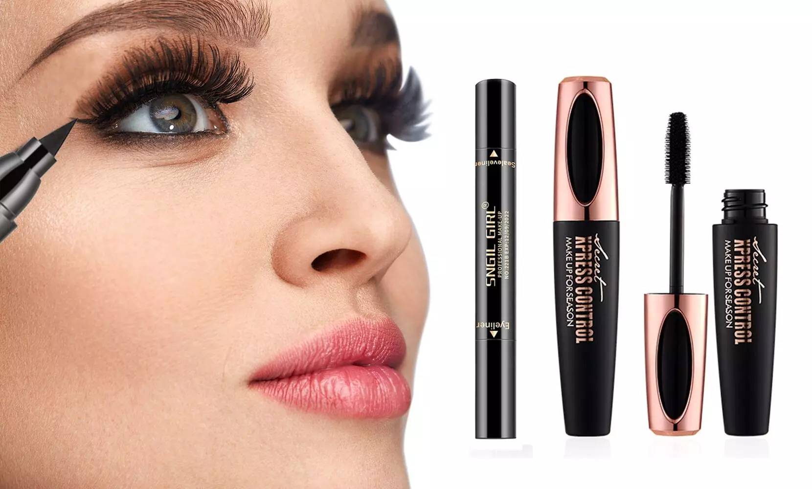 Dramatic 4D Silk Fiber Voluminous Eyelash Mascara or Eyeliner - Primary Image