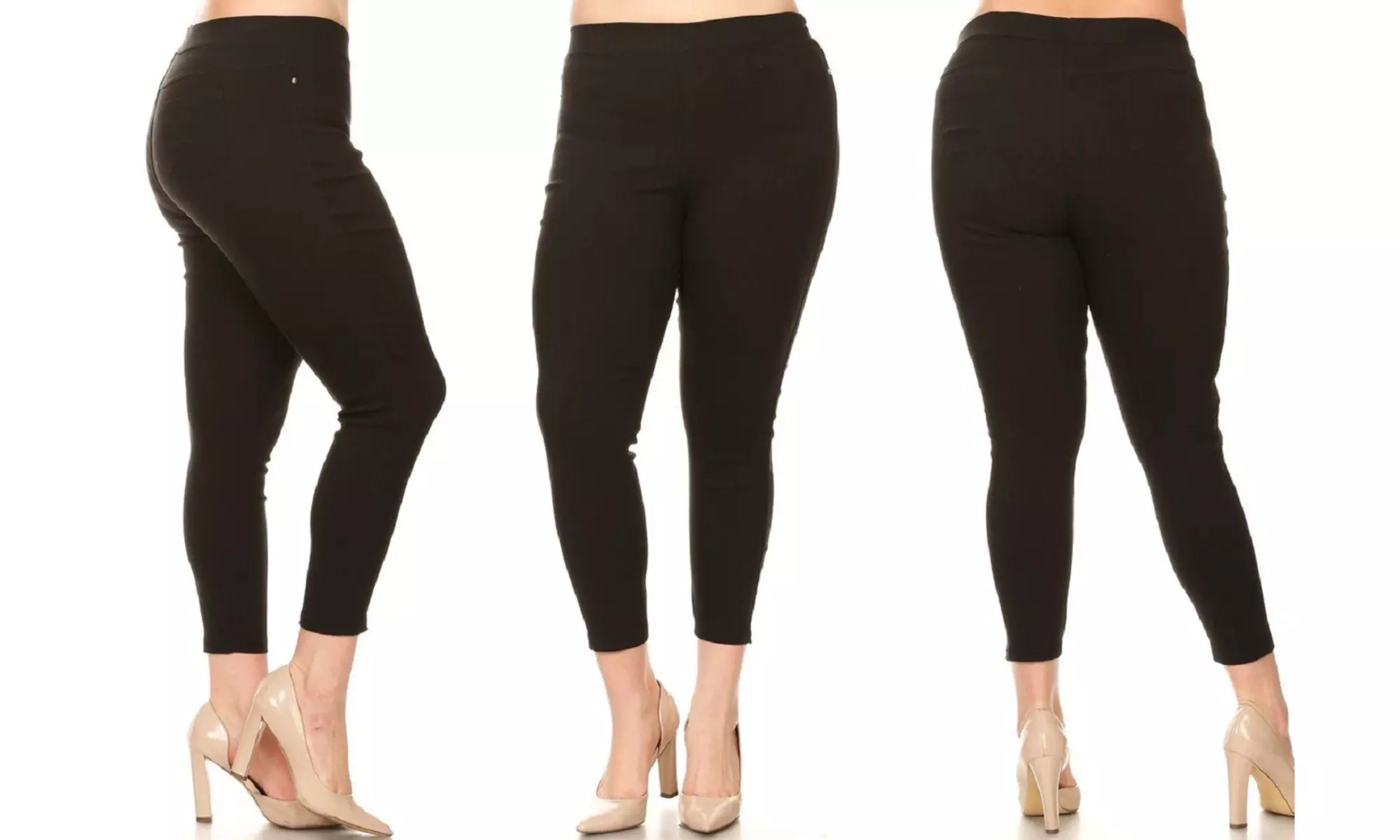 JVINI Women's High Waist Jegging Pull-On Stretch Pant With Plus Sizes