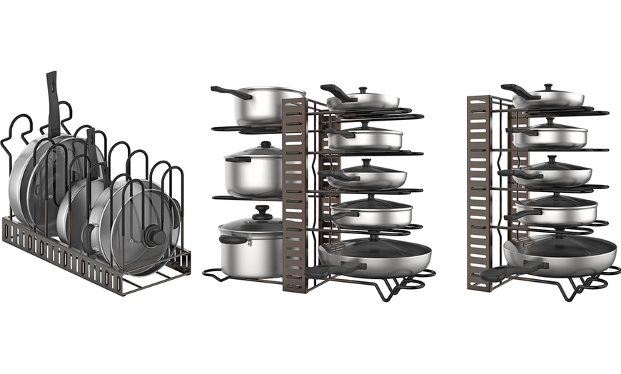 Image 10: Adjustable Kitchen Pan Rack