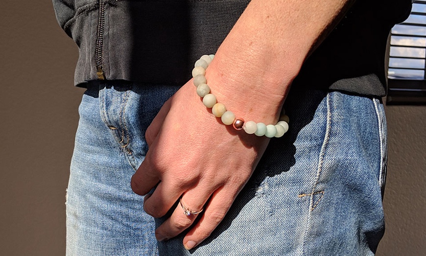 Image 1: One or Two Meditation Bracelets with Amazonite Beads