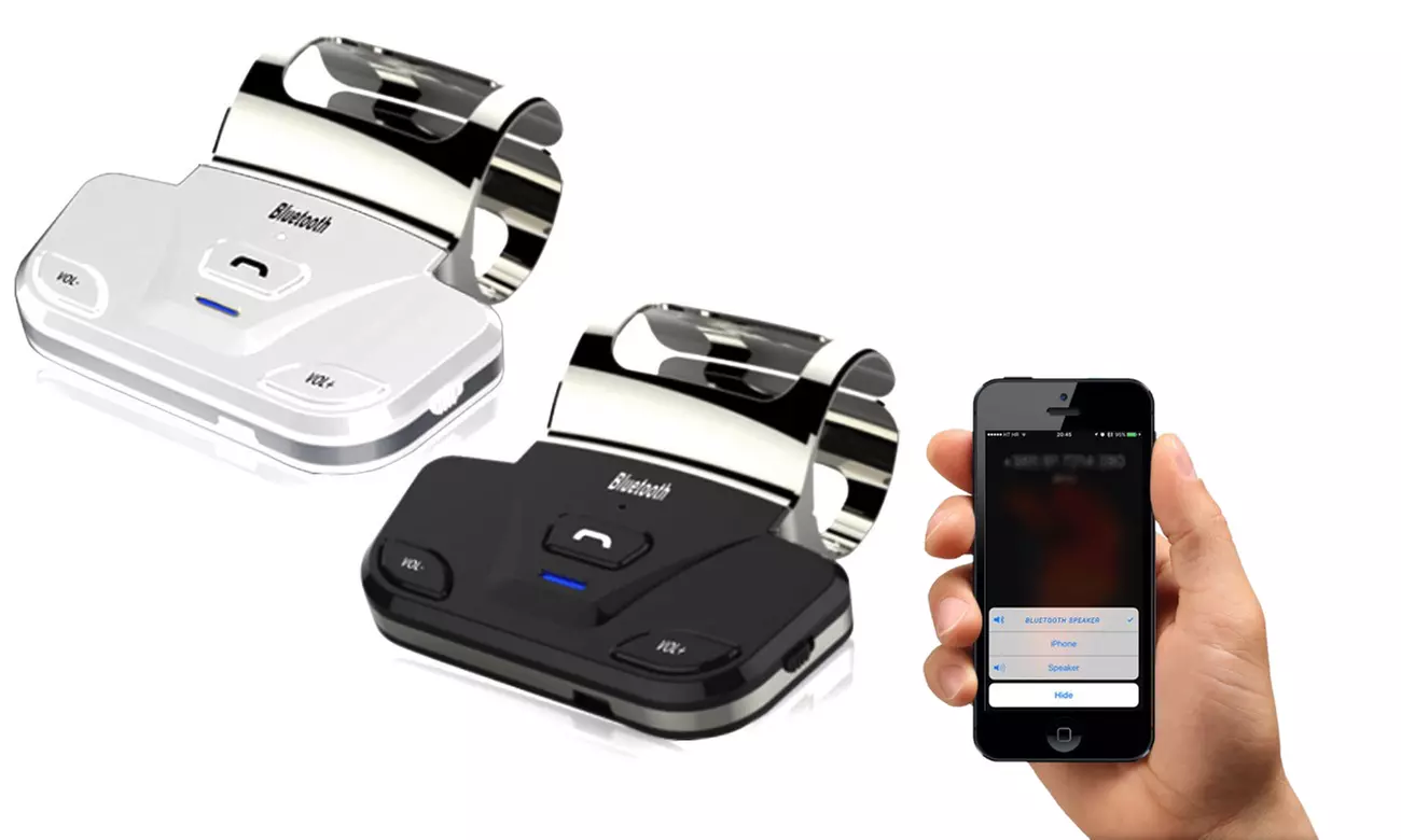 1x oder 2x Bluetooth-Freisprechanlage für Autolenkrad mit verstellbarer Metallklammer und KFZ-Ladegerät inkl. Versand - Second Medium