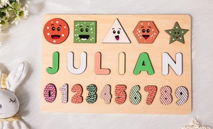 Gepersonaliseerd babycadeau: naam-puzzelbord