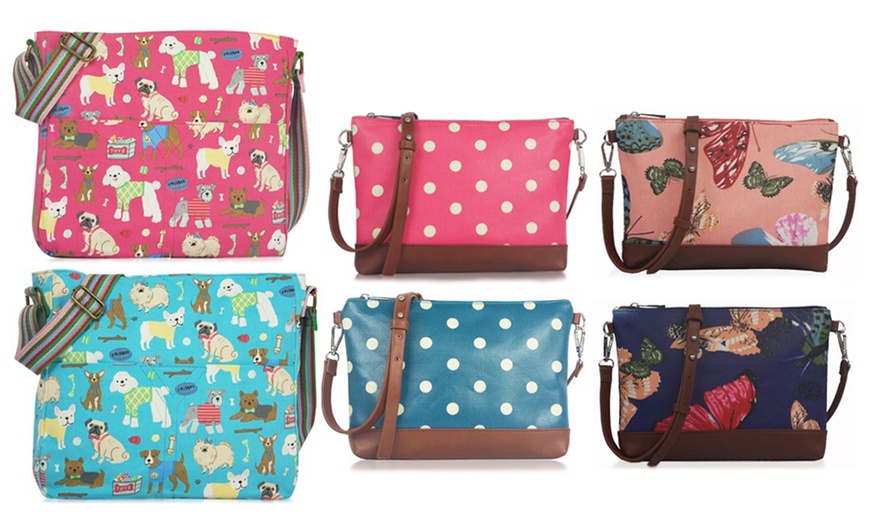 Image 1:  Printed Canvas Cross-Body Bags