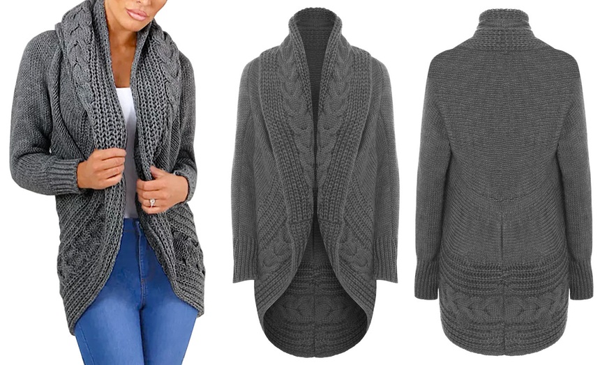 Image 6: Women's Cable Knit Cardigan