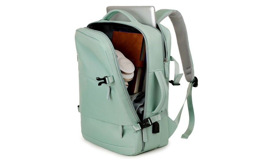 Image 6: Travel Backpack with USB Charging Port