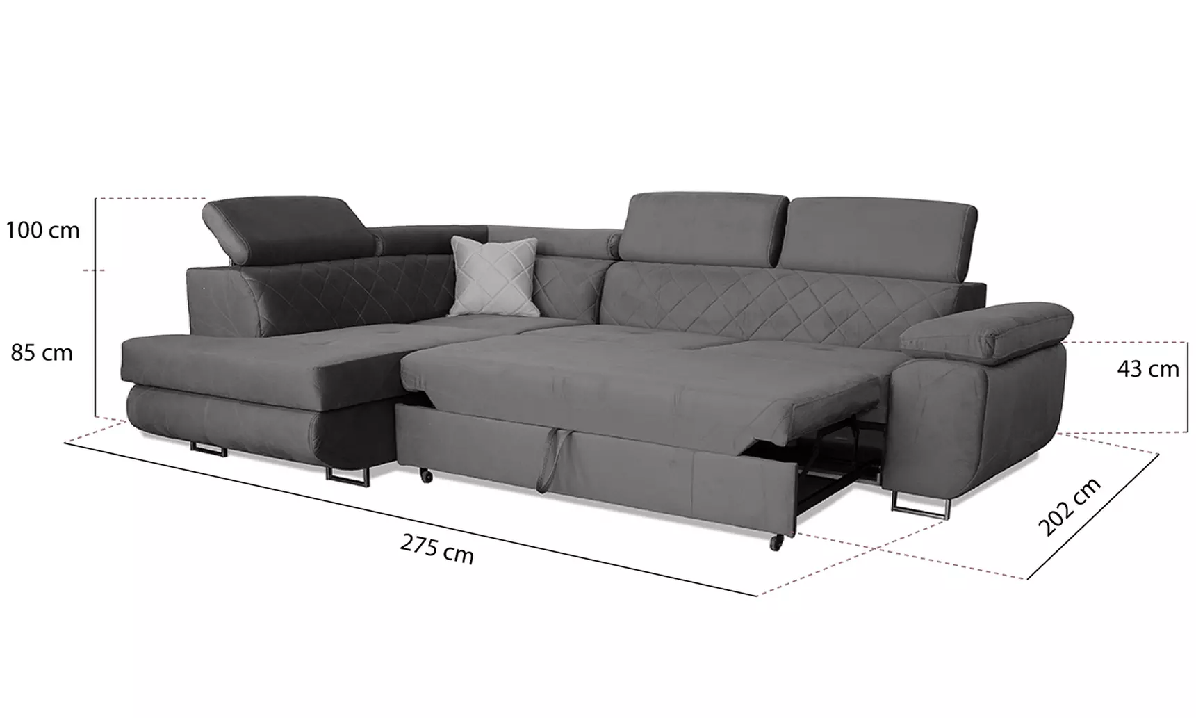 Grey Corner Sofa Bed