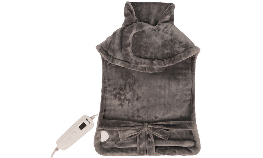 Image 2: Heated Neck, Shoulder, and Back Body Wrap - Variable Heat Settings