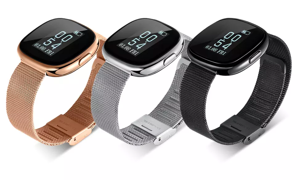 Apachie Fitness-Tracker mit Armband aus Kunststoff oder Metall in der Farbe nach Wahl - Primary Image