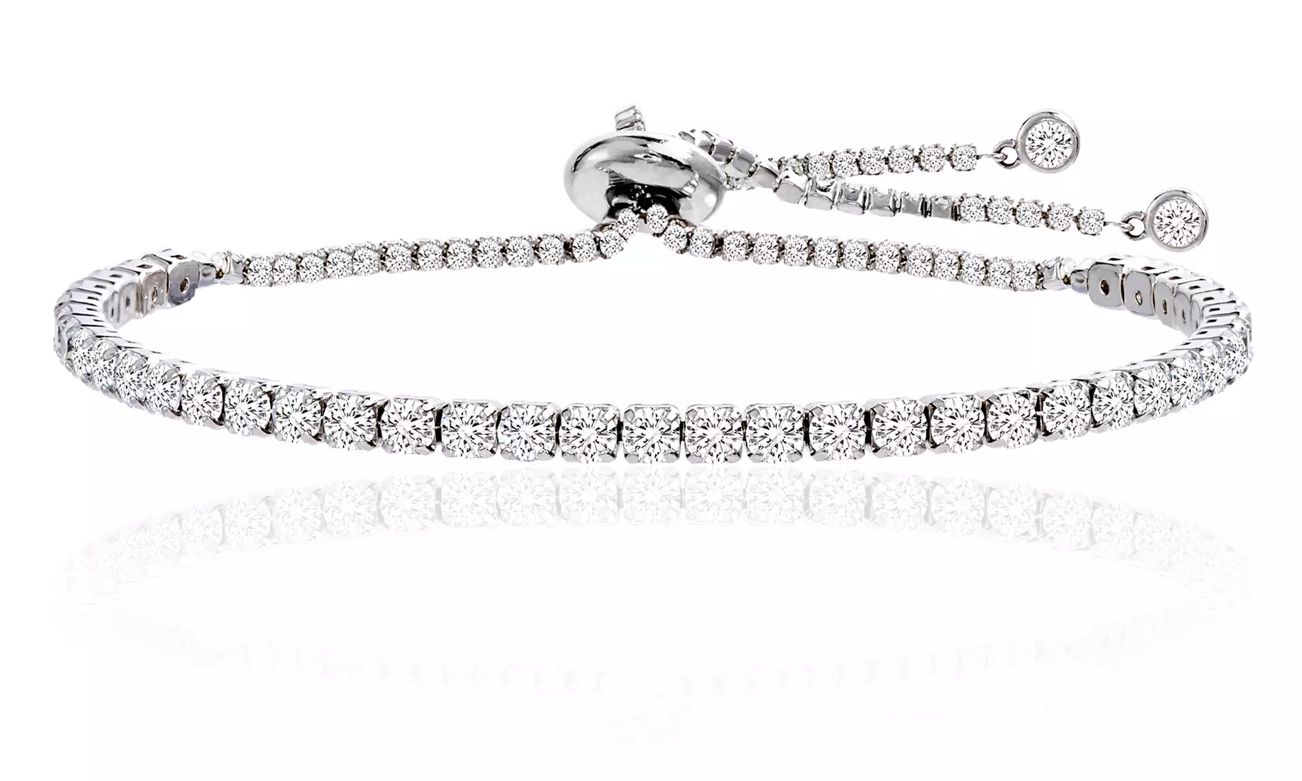 Adjustable Studded Tennis Bracelet Made with Swarovski Crystals by Nina & Grace - Primary Image