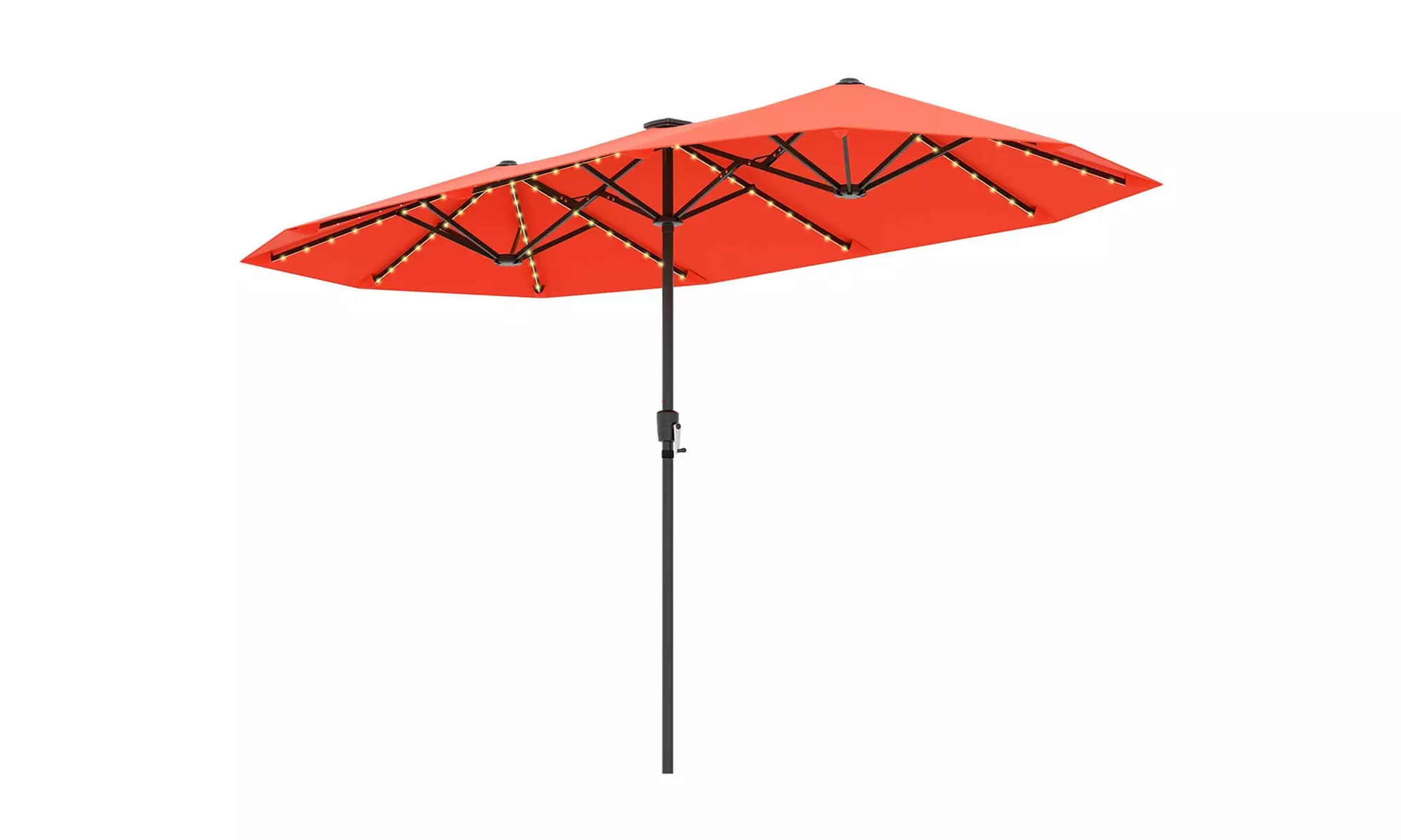 Costway 13ft Outdoor Double-Sided Table Umbrella with Optional LED Lights